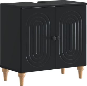 vidaXL Mueble De Lavabo Para Ba&ntilde;o Alkmaar Negro 59,5 X 31,5 X 59 Cm Vidaxl