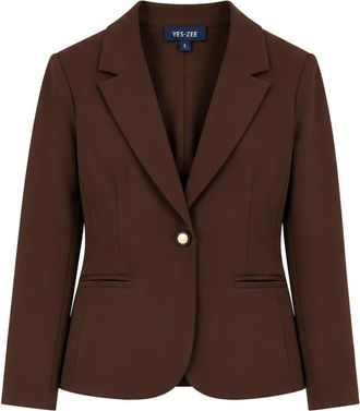 Yes-Zee Monopetto Jas - Dames - Blazers - Bruin - M - Leer - Jassen