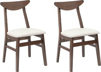 vidaXL Sillas De Comedor 2 Uds. Madera De Caucho S&oacute;lido Marr&oacute;n Claro Vidaxl