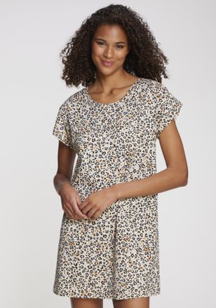 Vivance Nachthemd VIVANCE DREAMS, Damen, Gr. 32/34, N-Gr, schwarz (creme, schwarz, gemustert), Single Jersey, Obermaterial: 100% Baumwolle, gemustert, Basic, 