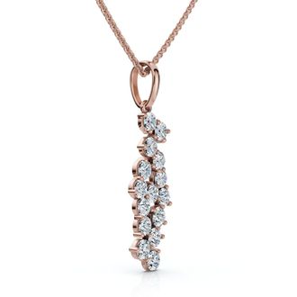 Pompeii3 1/3Ct Cascading Diamond Pendant Necklace 14k Gold Lab Grown