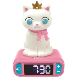 Les Tendances Les Tendances - Reloj Despertador Luz De Noche Con Gato En 3d Y Efectos Sonoros