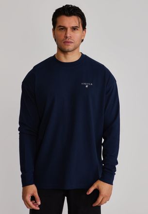 Siksilk Mens Navy Long Sleeve T-Shirt XXL