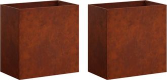 vidaXL Macetero De Jard&iacute;n 2 Uds. Oxidado 50 X 30 X 40 Cm Acero Oxidado Vidaxl