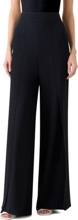 Akris Fellia Silk Georgette Wide Leg Pants in Black at Nordstrom, Size 10