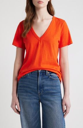 Rag & Bone The Slub V-Neck T-Shirt in Bt Red at Nordstrom, Size X-Small Regular