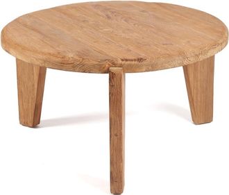 Bazar Bizar Mesa de centro de madera de teca en marr&oacute;n 80x80x45 cm