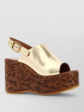 Chlo&eacute; maxime leather wedge mules slingback platform