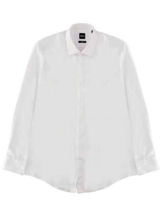 HUGO BOSS White Regular Solid Shirt
