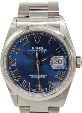 Rolex Pre-owned Stainless Steel watches - Heren - Vintage Horloges - Blauw - ONE Size - Vintage