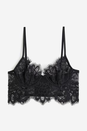 H&M Unwattiertes Bustier aus Spitze - Schwarz