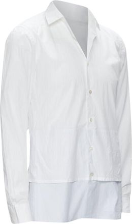 Raf Simons white extended layered hem deconstructed shirt EU44 S