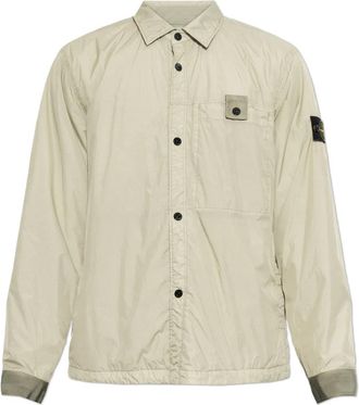 Stone Island Lichtgewicht Jack met Kraag - Heren - Zomerjassen - Beige - 2XL - Jassen