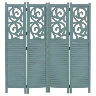 Hhg [nunca Usado] Biombo T568, Separador De Ambientes, Mampara, Protecci&oacute;n Visual, Divisi&oacute;n De Espacios, Con Motivos Decorativos, Plegable, Madera De Paul