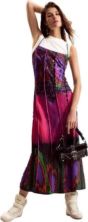 Desigual vestito combinato progettato da mr. lacroix in fucsia-Rosa