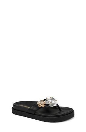 Karl Lagerfeld Hayze Fleur Flip Flop in Black at Nordstrom Rack, Size 8.5