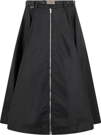 Prada Rokken, Dames, Zwart, M, Nylon, Re-Nylon Rok