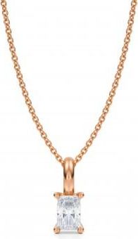 Allurez Radiant Lab Diamond 4-Prong Necklace 14K Rose Gold (0.25ct)
