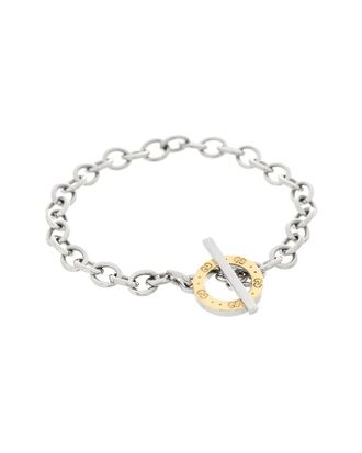 Gucci Stainless Steel 18K Monogram Toggle Clasp Bracelet (Authentic Pre-Loved)