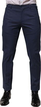 Dolce & Gabbana Mens Slim Fit Dress Pants - Dark Blue Cotton - Size EU 48 (Mens)