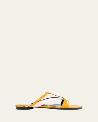 Pierre Hardy Brasilia Bicolor Leather Thong Sandals