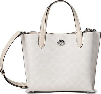 Coach Willow Tote 24 Tote Handbags White Chalk, Canvas/Leather