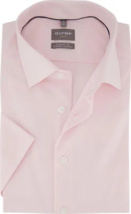 Olymp Roze overhemd OLYMP Comfort Fit korte mouw strijkvrij