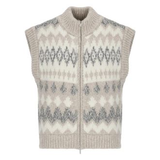 PESERICO Gebreide Vest met Pailletten - Dames - Bodywarmers - Beige - XS - Pailletten - Jassen