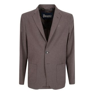 Herno Blazers, male, Brown, Size: 2XL Single-breasted Blazer