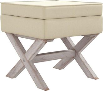 vidaXL Taburete con almacenaje lino 45x45x49 cm Vidaxl