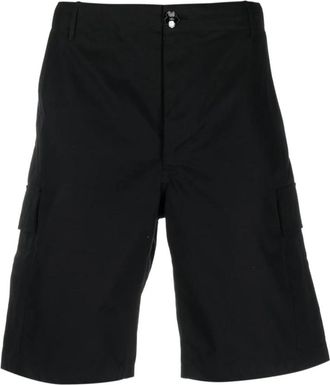 Kenzo Logo-Patch Katoenen Bermuda Shorts - Heren - Korte Broeken - Zwart - W36 - Katoen - Korte Broeken