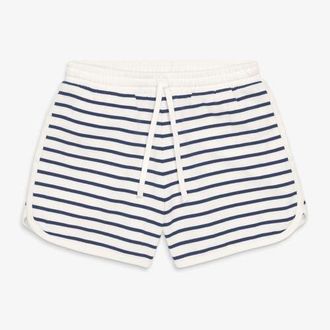 primary Womens Fit Stripe Short in Sunwashed Navy Ivory Stripe at Nordstrom, Size Xx-Large