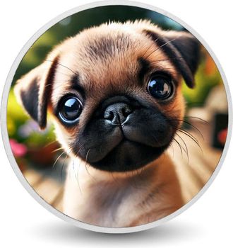 OEM Moneda Plateada De 1 Oz Con La Mirada Dulce De Pug
