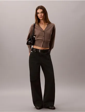 Calvin Klein Womens Tech Knit Cardigan - Brown - XL