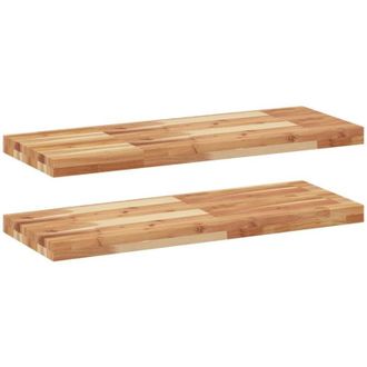 vidaXL Estante Flotante 2 Uds Madera Acacia Acabado Aceite 80x30x4 Cm Vidaxl