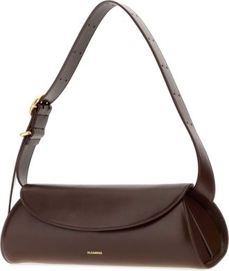 Jil Sander Womens Chocolate Leather Small Cannolo Shoulder Bag 205 Borse A Mano