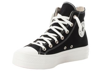 Converse Sneaker CONVERSE CHUCK TAYLOR ALL STAR LIFT PLATFORM EMBROIDERED CRYSTALS, Damen, Gr. 37,5, schwarz-weiss (schwarz, wintage wei&szlig;), Textil, Schuhe Snea