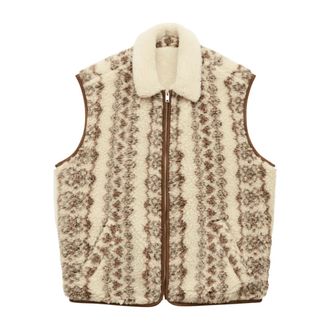 Isabel Marant Isabel Marant, Vests, male, Multicolor, Size: L Shearling Max Vest Sleeveless Printed