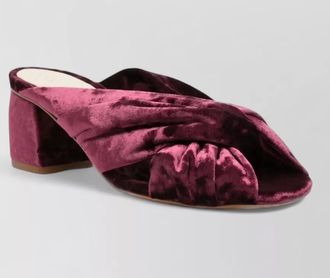 Forte_Forte velvet twist detail block heel mules