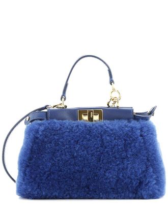 Fendi Fendi Blue Raccoon Fur Peekaboo Bag Micro (Authentic Pre-Loved)