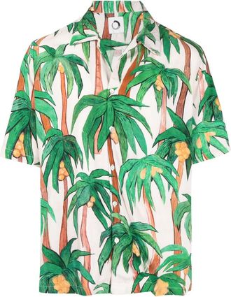 Endless Joy palm tree-print shirt - men - EcoVero Viscose (LENZING) - S - Multicolour