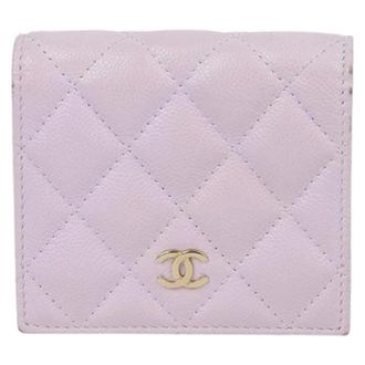 Chanel Pre-owned Wallets, female, Purple, Size: ONE SIZE Pre-owned Caviar Classic Bifold Wallet