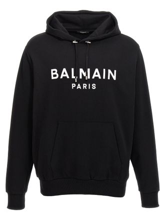 Balmain Mens Logo Print Hoodie