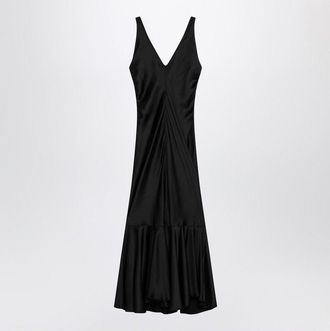 Max Mara Womens Long Black Dress In Satin - Size EU 38 (Womens)