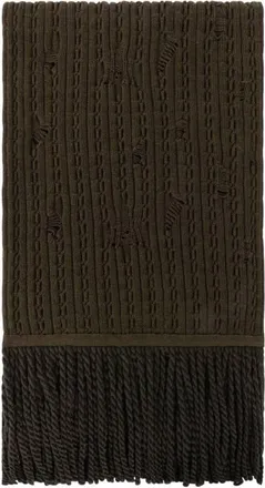 Roberto Cavalli Ribbed Knit Wool Scarf