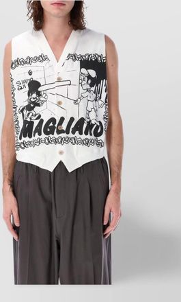 Magliano graphic print mouse button vest
