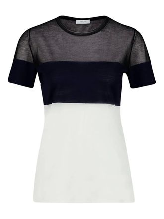 Ferragamo colourblock round-neck sweater - White