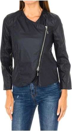 Armani Jeans Leren Jasjes - Dames - Zomerjassen - Blauw - M - Polyester - Jassen