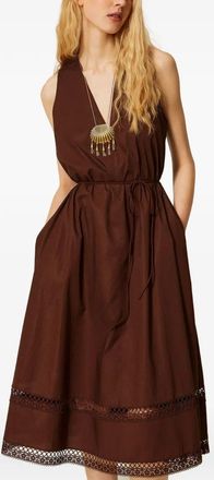 Twin-Set Long Dress With Macrame And Belt