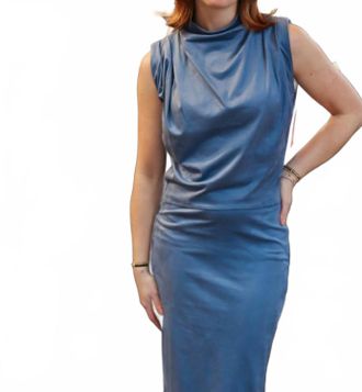 Line & Dot Alix Sleeveless Top In Steel Blue